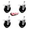 Service Caster 5 Inch Phenolic Swivel 12mm Threaded Stem Caster Set with Total Lock Brake SCC-TSTTL20S514-PHS-M1215-4 - alternate 3